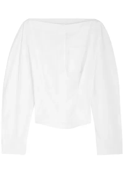 Jacquemus Le Chemise Barco Cotton-poplin Shirt In White