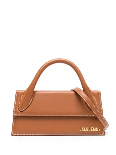 Jacquemus Light Brown 2 Le Chiquito Long Leather Top-handle Bag In Multicolor