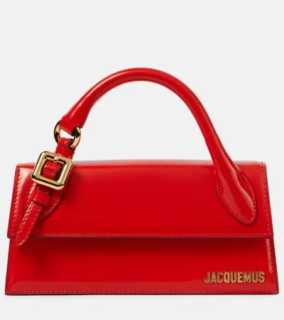 Jacquemus Le Chiquito Long Leather Shoulder Bag In 橘色