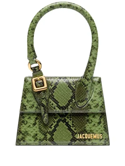 Jacquemus Le Chiquito Moyen Boucle Leather Handbag In Green