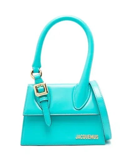 Jacquemus Le Chiquito Moyen Boucle Leather Handbag In Blue