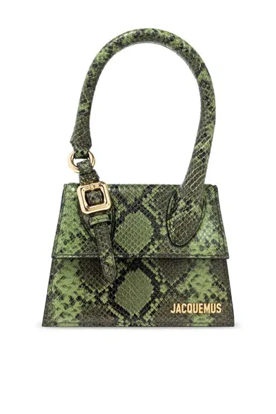 Jacquemus Le Chiquito Moyen Boucle Signature Buckled Handbag In Green