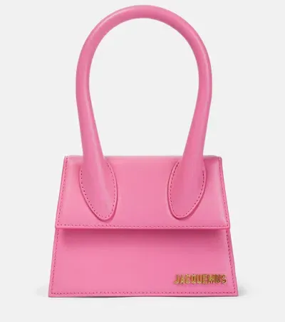 Jacquemus Le Chiquito Moyen Leather Shoulder Bag In Pink