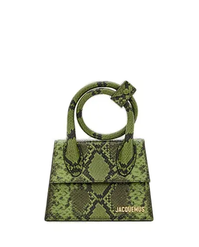 Jacquemus Le Chiquito Noeud Coiled Handbag In Green