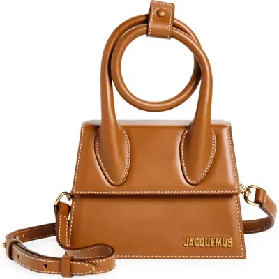 Jacquemus Le Chiquito Noeud Leather Crossbody Bag In Light Brown