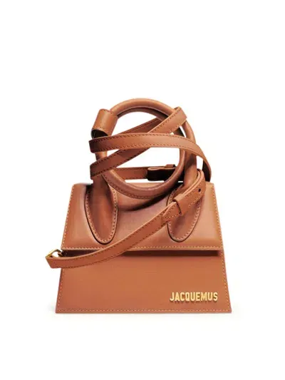 Jacquemus Le Chiquito Noeud Leather Shoulder Bag In Brown