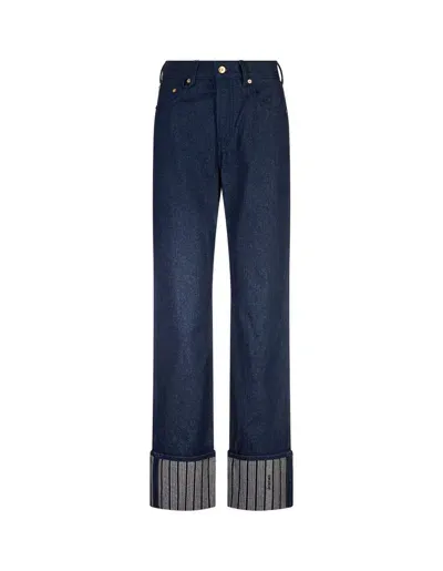 Jacquemus Le De-nimes Droit High Rise Jeans In Blue