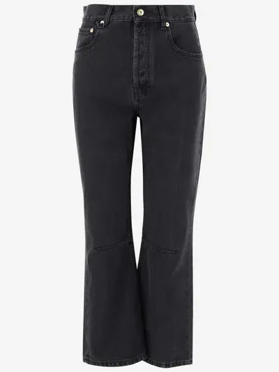 Jacquemus Le De-nîmes Court Flared Cropped Jeans In Black