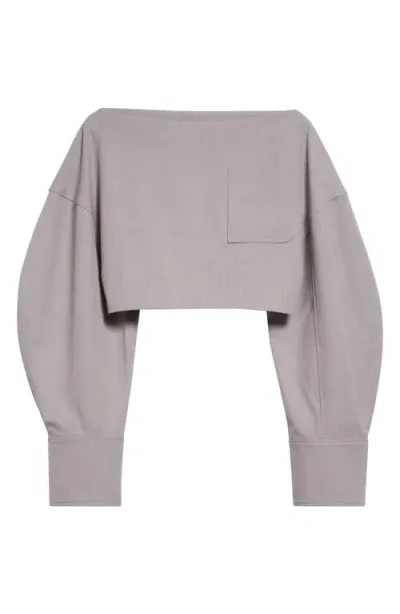 Jacquemus Le Haut Casaco Cutout Crop Top In Light Grey