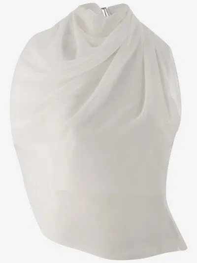 Jacquemus Le Haut Pablo Draped One-shoulder Top In White