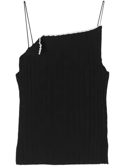 Jacquemus Black Le Haute Ribbed-knit Top In Black  