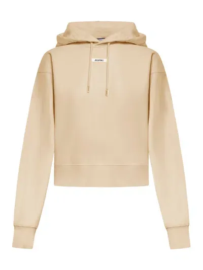 Jacquemus Le Hoodie Gros Grain In Nude & Neutrals