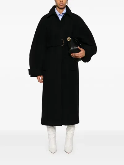 Jacquemus Le Manteau Bari Wool Belt Coat In Black