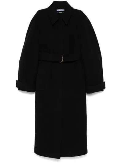 Jacquemus Le Manteau Bari Long Coat In Black