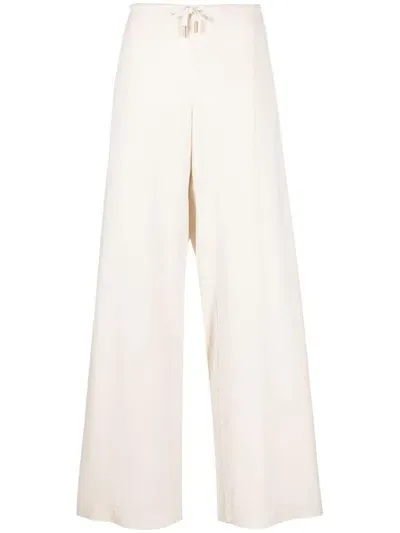 Jacquemus Le Pantalon Mentalo Wide-leg Trousers In Beige