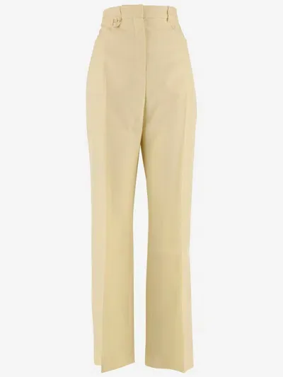 Jacquemus Le Pantalon Sauge Crepe High Rise Pants In Light Yellow