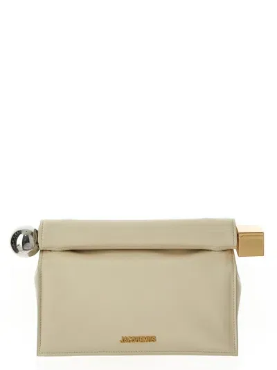 Jacquemus Le Pochette Rond Carrè In Ivory