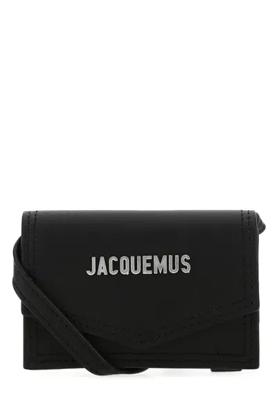 Jacquemus Le Porte Azur Strap Wallet In Black