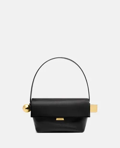 Jacquemus Le Rond Carre Leather Shoulder Bag In Black