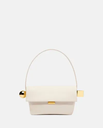 Jacquemus Le Rond Carre Leather Shoulder Bag In White