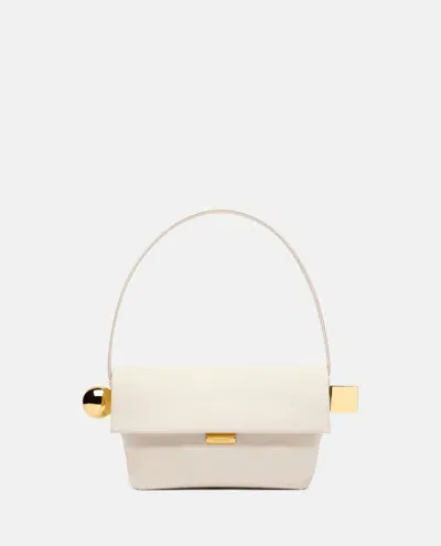 Jacquemus Le Rond Carre Leather Shoulder Bag In White