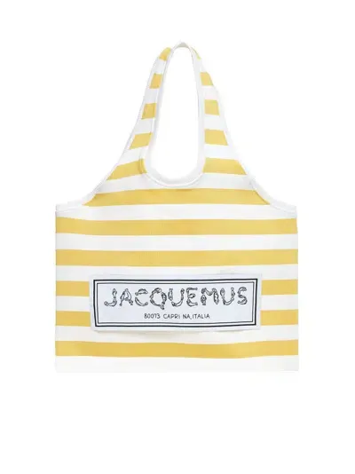 Jacquemus Le Sac Marcel Striped Tote Bag In Yellow