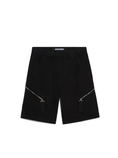 Jacquemus Le Short Marrone Bermuda Shorts In Black