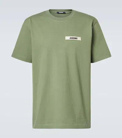 Jacquemus Le T-shirt Gros Grain Cotton T-shirt In Green