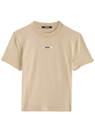 Jacquemus Le T-shirt Gros Grain Stretch-cotton T-shirt In Nude & Neutrals