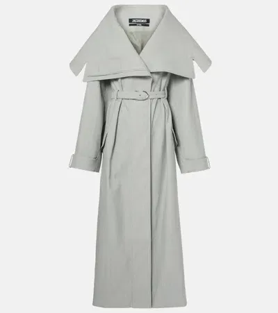 Jacquemus Le Trench Caruso Oversized Trench Coat In Grey