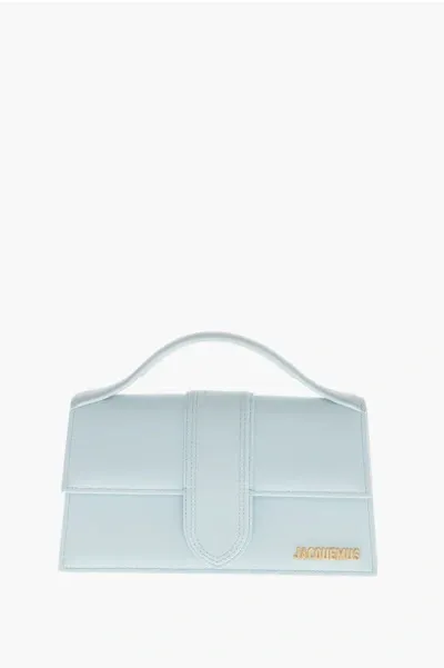 Jacquemus Leather Le Bambino Shoulder Bag In Blue