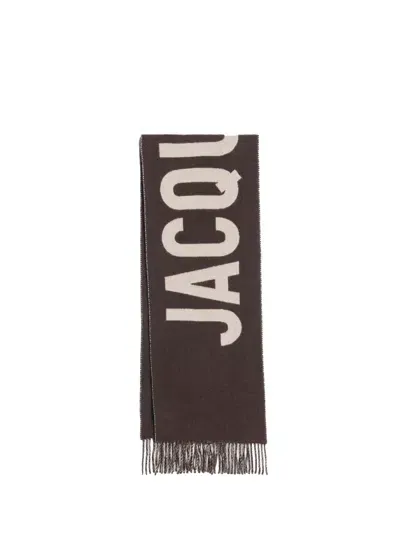 Jacquemus L'echarpe Logo Wool Scarf In Multi,brown