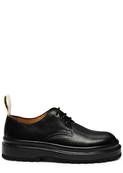 Jacquemus Les Derbies Pavane Leather Derby Shoes In Schwarz