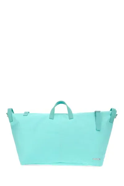 Jacquemus Logo Lettering Weekender Bag In Blue