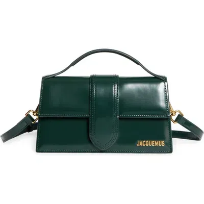 Jacquemus Le Bambino Calf Skin Shoulder Bag In Dark Green