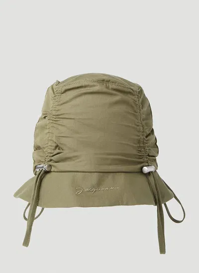 Jacquemus Le Bob Lacos Bucket Hat In Green