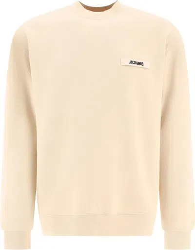 Jacquemus Men's "le Sweatshirt Gros Grain" Sweatshirt In Beige