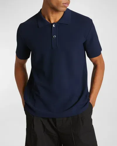 Jacquemus Knit Polo Shirt In Blue