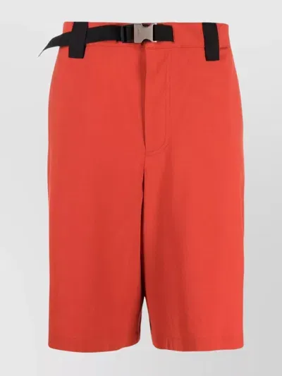 Jacquemus Mid-rise Shorts Belted Oversize Frame In Red