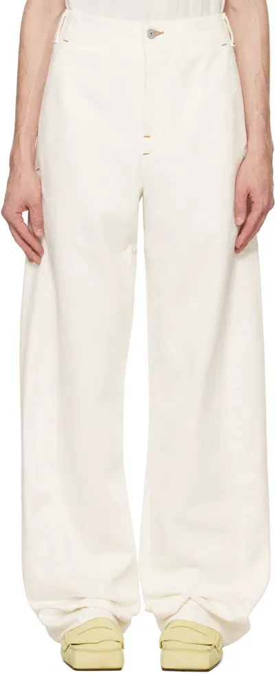 Jacquemus Off-white La Casa 'le De-nîmes Scala' Jeans In 110 Off-white