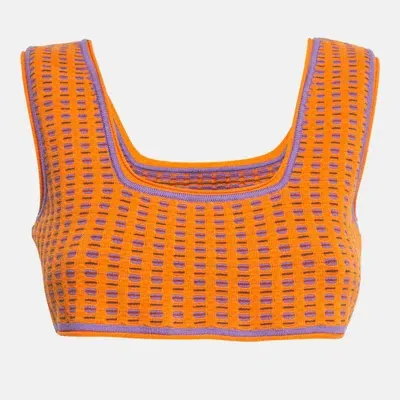 Pre-owned Jacquemus Orange Knit Le Haut Macio Crop Top M