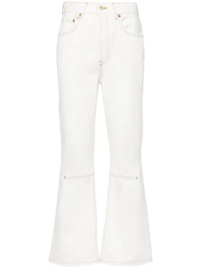 Jacquemus Straight Leg White Jeans In Dark Wash