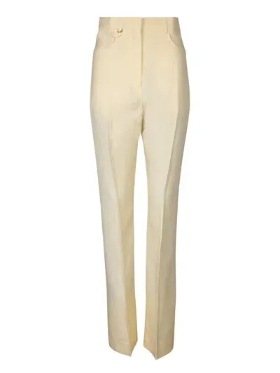 Jacquemus Cotton Trousers In Neutrals