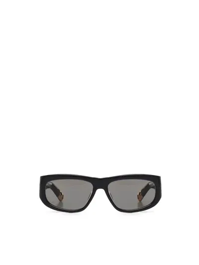 Jacquemus Pilota Sunglasses In Acetate In Black