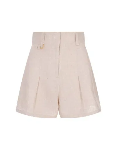 Jacquemus Pleated Detail Shorts In Brown