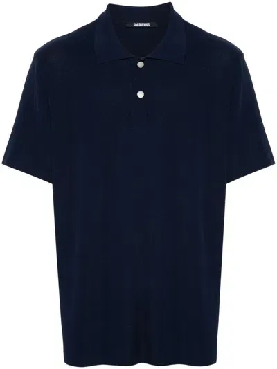 Jacquemus Polo Maille In Viscose Blend In Blue