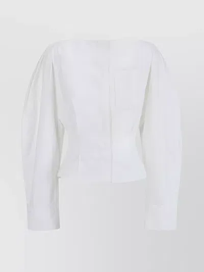 Jacquemus Shirt Boat Neckline Adjustable Belt In White