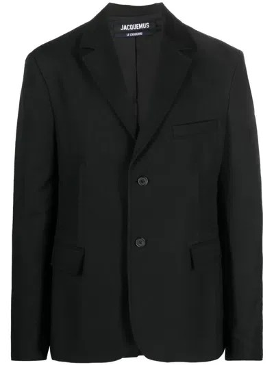 Jacquemus Single-breasted Virgin-wool Blazer In Black