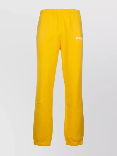 Jacquemus Sleek Trousers With Elasticated Waistband And Cuffs In Yellow