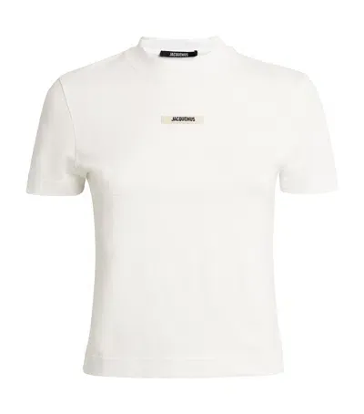 Jacquemus Stretch-cotton Grosgrain Logo T-shirt In White